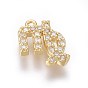 Golden Plated Brass Micro Pave Cubic Zirconia Charms, Twelve Constellations