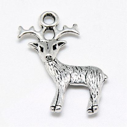 Tibetan Style Alloy Pendants, Christmas Reindeer/Stag, Cadmium Free & Lead Free