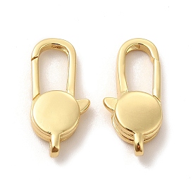 Eco-Friendly Rack Plating Brass Lobster Claw Clasps, Long-Lasting Plated, Lead Free & Cadmium Free