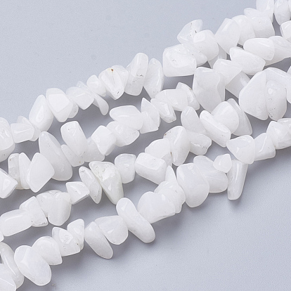 Natural White Jade Gemstone Beads Strands, Chip