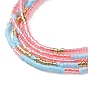 Регулируемые браслеты из плетеных стеклянных бусин, многожильные браслеты для женщин