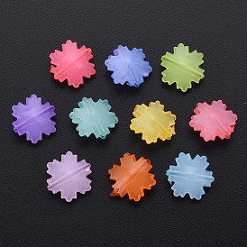 Imitation Jelly Acrylic Beads, Faceted, Snowflake