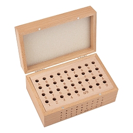 Wooden Leather Stamp Tools, Storage Box Organizer, with Letter