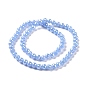 Electroplate Imitation Jade Glass Beads Strands, AB Color Plated, Faceted(96 Facets), Round