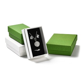 Cardboard Jewelry Set Boxes, with Sponge Inside, Rectangle