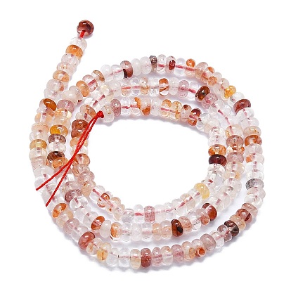 Natural Red Hematoid Quartz/Ferruginous Quartz Beads Strands, Disc