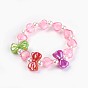 Perles acryliques enfants bracelets extensibles, bowknot & coeur & rond