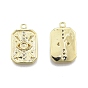 Ion Plating(IP) Brass Micro Pave Clear Cubic Zirconia Pendants, Rectangle with Eye
