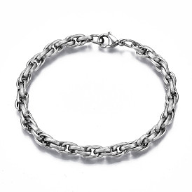 201 bracelet chaîne en acier inoxydable pour hommes femmes