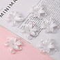 Bouchons de perles en plastique abs opaques, Flower 6 pétales