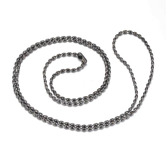 304 fabricación de collares de cadena de bolas de acero inoxidable, oval
