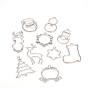 Christmas Alloy Open Back Bezel Pendants, For DIY Epoxy Resin, Pressed Flower Jewelry, Mixed Shapes