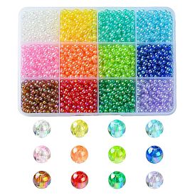 2400Pcs 12 Colors Eco-Friendly Transparent Acrylic Beads, Round