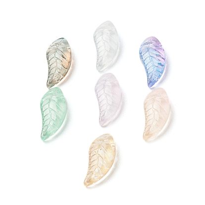 Pulvériser perles de verre transparentes peintes, top foré, feuille