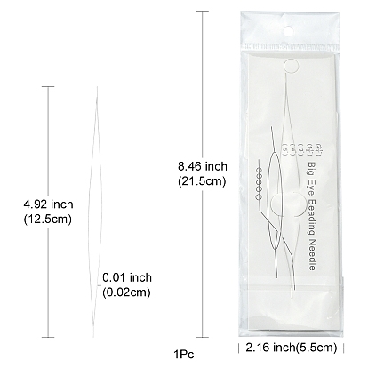 Stainless Steel Collapsible Big Eye Beading Needles, Seed Bead Needle, Beading Embroidery Needles for Jewelry Making