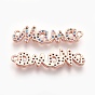 Brass Micro Pave Cubic Zirconia Links, For Mother's Day Jewelry Making, Word Mama