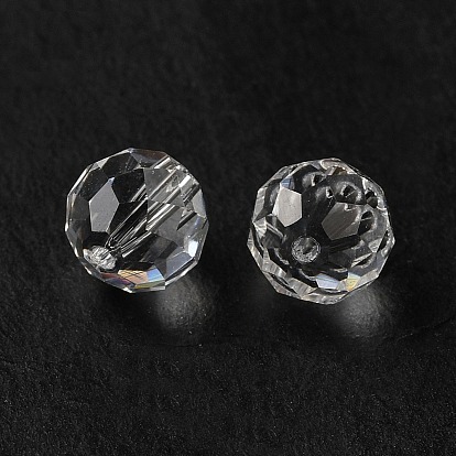 Verre imitation perles de cristal autrichien, facette, ronde