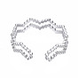 304 anillo abierto de acero inoxidable con diseño ondulado, anillo hueco grueso para mujer