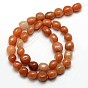 Pépites naturelles aventurine rouge perles brins, pierre tombée, 9~14x9~14mm, Trou: 1mm, Environ 38 pcs/chapelet, 15.5 pouce