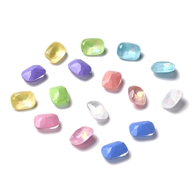 K5 Faceted Glass Pointed Back Rhinestone Cabochons, Rectangle