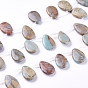 Natural Aqua Terra Jasper Beads Strands, Top Drilled Beads, Teardrop