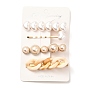Conjuntos de pinzas de pelo de cocodrilo de hierro de perlas de imitación, con acrílico y resina, formas mixtas