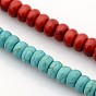 Synthetic Turquoise Beads Strands, Dyed, Rondelle, 4x6mm, Hole: 1mm, about 119pcs/strand, 16 inch