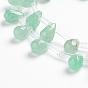 Natural Green Aventurine Beads Strands, Top Drilled Beads, Teardrop, Faceted
