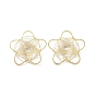 Colgantes de cristal, con oro chapado fornituras de latón, sin plomo y cadmio, flor