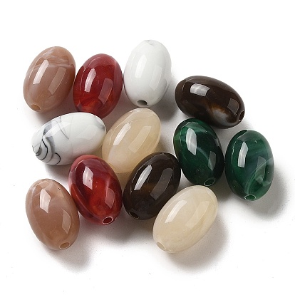 Opaque Acrylic Beads, Oval