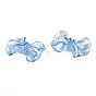 Transparent Acrylic Beads, Rainbow Color Plated, Bowknot