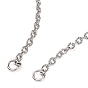 Rhodium Plated 925 Sterling Silver Textured Link Chain Necklaces Making, for Name Necklaces Making, with Spring Ring Clasps & S925 Stamp