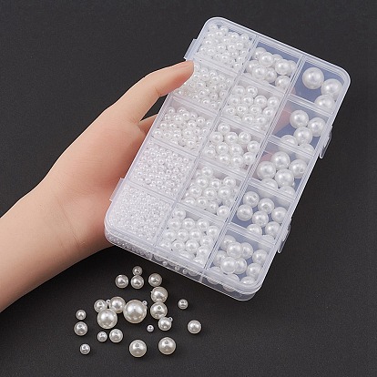 Kit de bricolaje para hacer pulseras de perlas de imitación, incluyendo granos de acrílico, hilo elástico, agujas de abalorios de ojo grande