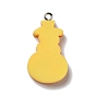 Opaque Resin Pendants, with Platinum Tone Iron Loops, Imitation Gingerbread, Christmas Theme, Snowman