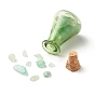 Glass Wishing Bottle Decorations, with Gemstone Chips Inside and Cork Stopper