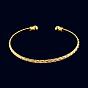 Perfect Design Real 18K Gold Plated Brass Torque Cuff Bangle, 60mm