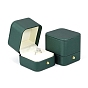 PU Leather Ring Boxes, with Velet Inside, Square