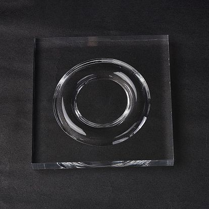 Bandeja de exhibición de pulsera / brazalete de acrílico transparente, pulsera organizador de joyas titular, forma plana redonda/cuadrada