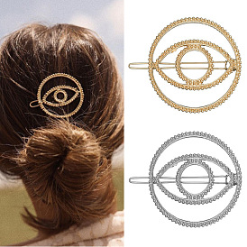 Alloy Hair Barrettes, with Iron Findings, Ponytail Holder for Women Girls, Ring with Eye