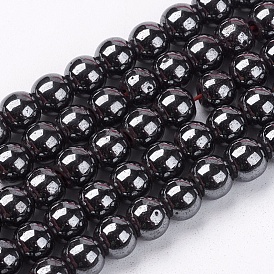 Magnetic Synthetic Hematite Beads Strands, Grade A, Round, 15.5 inch
