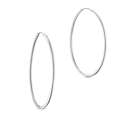 SHEGRACE 925 Sterling Silver Hoop Earrings