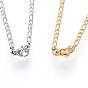 304 Stainless Steel Figaro Chain Necklaces, with Lobster Clasps