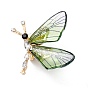 Эмалированная булавка в виде бабочки, Изысканная брошь со стразами из сплава насекомых для женщин и девочек