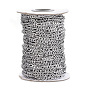 304 Stainless Steel Figaro Chains, with Spool, Unwelded, for Jewelry Making