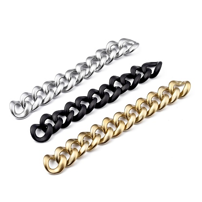 Handmade Spray Painted CCB Plastic Curb Chains, Twisted Chain, for Handbag Chain Making, Oval