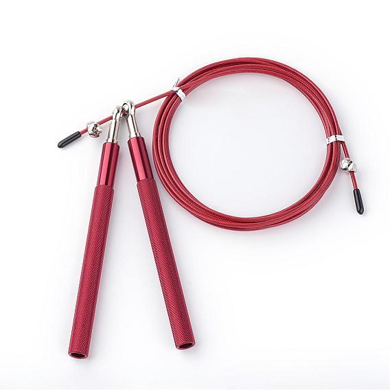 Jump Skipping Ropes, Steel Cable, with Adjustable Fast Speed Aluminum Handles