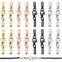 Pandahall elite 24 piezas 4 colores cierres de pinza de langosta de latón, con los extremos del cordón, larga duración plateado