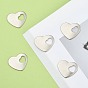 San Valentín regalos ideas para él 304 acero inoxidable estampado etiqueta en blanco corazón encantos colgantes, 15x18x1~1.5 mm, agujero: 6x5 mm