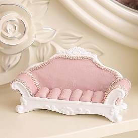 Sofa Resin with Cloth Ring Displays, Ring Storage Holder, Desk Decoration