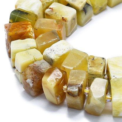 Jaunes naturelles perles d'opale brins, cube